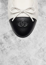 CHNL Classic Ballet Flats White & Black - Sneaker Collective