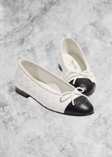 CHNL Classic Ballet Flats White & Black - Sneaker Collective