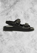 CHNL Quilted Sandal Black - Sneaker Collective